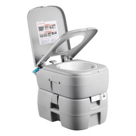 Portable Toilet, 7.9 Gallon Detachable Waste Tank, 200 Flushes, Camping Toilet for Adults, Outdoor Travel Potty with Level Indicator