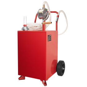 20 Gallon Fuel Caddy, Gasoline & Diesel Fuel Tank with Manual Transfer Pump, Portable Fuel Storage Tank with 2 Wheels & 10 ft Hose, Gas Caddy for Cars