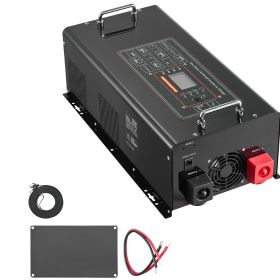 Pure Sine Wave Inverter Charger, 6000 Watt, DC 24V to AC 120V Power Inverter with LCD Display, Remote Control