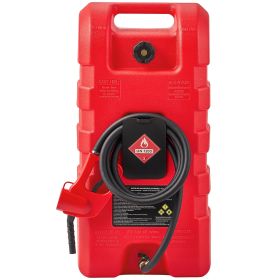 Fuel Caddy, 15 Gallon, Portable Fuel Tank with Gravity & Hand Pump Modes, Fuel Tank Container with Wheels, 10 ft Delivery Hose & Manual Pump