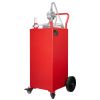40 Gallon Fuel Caddy, Gasoline & Diesel Fuel Tank with Manual Transfer Pump, Portable Fuel Storage Tank with 4 Wheels & 10 ft Hose, Gas Caddy for Cars