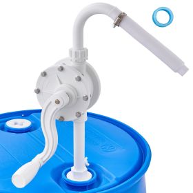 Drum Pump, 6.5 GPM Flow, Rotary Barrel Pump Hand Crank, Fits 5 to 55 Gallon Drums with 3-Section Suction Tube Assembly and Hose