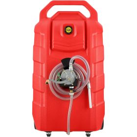 Fuel Caddy, 32 Gallon, Portable Fuel Storage Tank On-Wheels, with Manual Transfer Pump, Gasoline Diesel Fuel Container for Cars, Lawn Mowers, ATVs