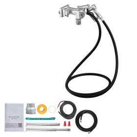 Fuel Transfer Pump, 12V DC 15 GPM, Cast Iron Diesel Transfer Pump Kit, with Manual Shut-Off Nozzle, Discharge Hose, Overheat Protection