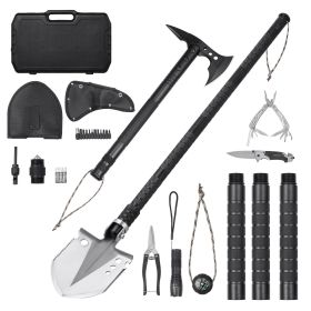 Survival Shovel Survival Axe, 28-in-1 Camping Folding Shovels with Hatchet, Stainless Steel Tactical Shovel Hatchet Combo