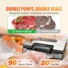 Vacuum Sealer Machine, 90Kpa 130W Powerful Dual Pump and Dual Sealing, Dry and Moist Food Storage