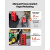 Fuel Caddy, 15 Gallon, Portable Fuel Tank with Gravity & Hand Pump Modes, Fuel Tank Container with Wheels, 10 ft Delivery Hose & Manual Pump