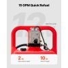 Fuel Caddy, 32 Gallon, Portable Fuel Tank with 12V DC 15 GPM Electric Fuel Transfer Pump, 13 ft Delivery Hose & Aluminum Alloy Manual Nozzle