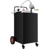 Fuel Caddy, 35 Gallon, Gas Storage Tank on 4 Wheels, with Manual Transfer Pump, Gasoline Diesel Fuel Container for Cars, Lawn Mowers, ATVs, Boats