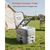 Portable Toilet, 7.9 Gallon Detachable Waste Tank, 200 Flushes, Camping Toilet for Adults, Outdoor Travel Potty with Level Indicator