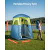 Camping Shower Tent, 1 Room, Portable Privacy Tent Changing Room with Shower Bag, Ground Stakes, Ropes, Carry Bag, and Support Poles