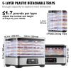 Food Dehydrator Machine, 5-Tray Fruit Dehydrator, 300W Electric Food Dryer w/ Digital Adjustable Timer & Temperature for Jerky, Herb, Meat, Beef