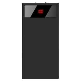 20000mAh Power Bank Ultra Thin External Battery Pack Phone Charger Dual USB Ports Flashlight Battery Remain Display (Option: Black)