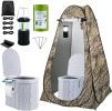 Portable Toilet Kit, Camping Toilet with Pop-Up Privacy Tent and Poo Gel Toilet Bags, Washable Portable Outdoor Showers Changing Rooms