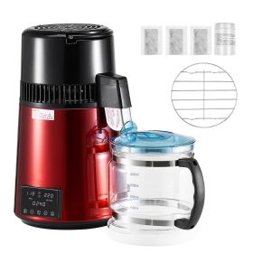 Water Distiller, 4L 1.1 Gallon Pure Water Purifier Filter For Home Table Countertop, 1750W Distilled Maker with Glass Pot (Default: Default)
