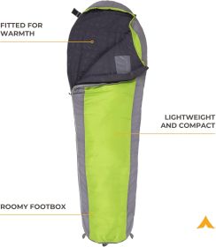 20F and 5F Degree Sleeping Bag; Lightweight, Warm Weather Mummy Sleeping Bags for Adults and Kids, Camping, Backpacking, Hiking (Color: Green)