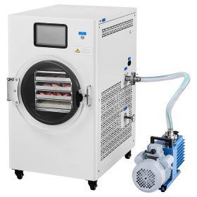 Vacuum Freeze Dryer Machine, 8.8-13.2 LBS/Batch Food Freeze Drying Machine with 4-Layer Trays, Vacuum Pump, Adjustable Timer and Temperature Control (Color: White)